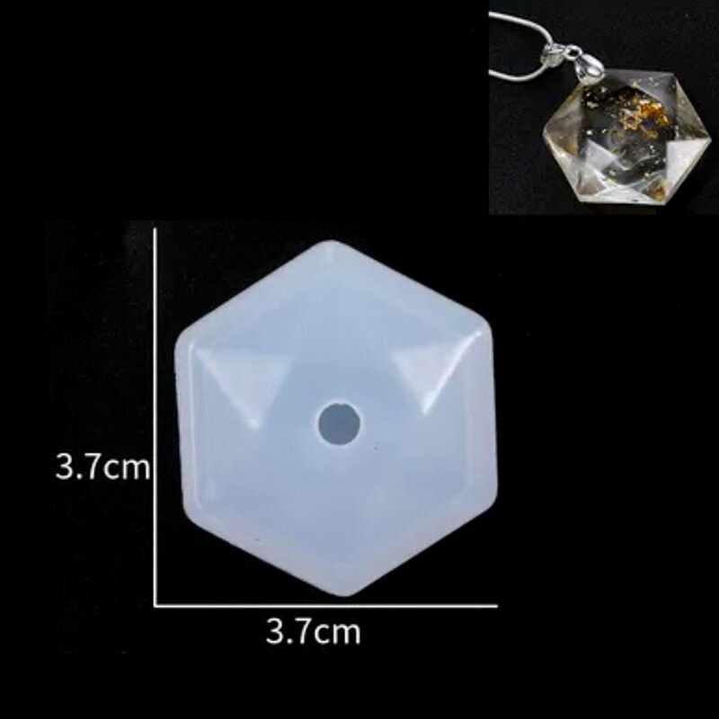 molde de silicona resina sólida UV joyería DIY hacer colgantes collar de cristal de resina epoxi pendientes de pulsera geométricos: Plata