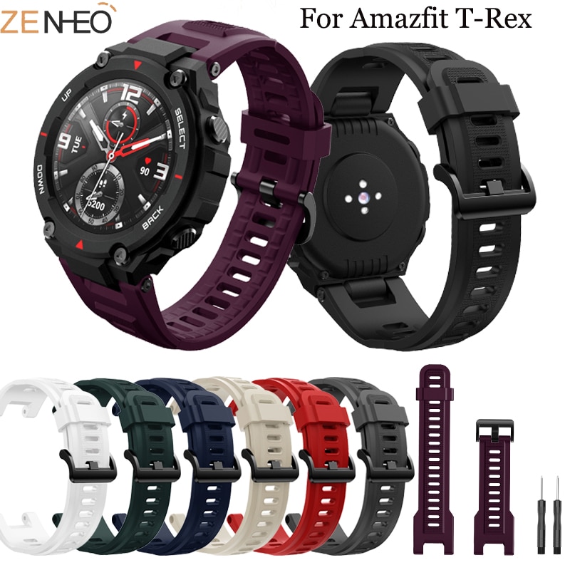 Voor Amazfit T-Rex Band Silicone Verstelbare Horlogeband Vervanging Horlogeband Voor Xiaomi Huami Voor Amazfit T-Rex Polsband
