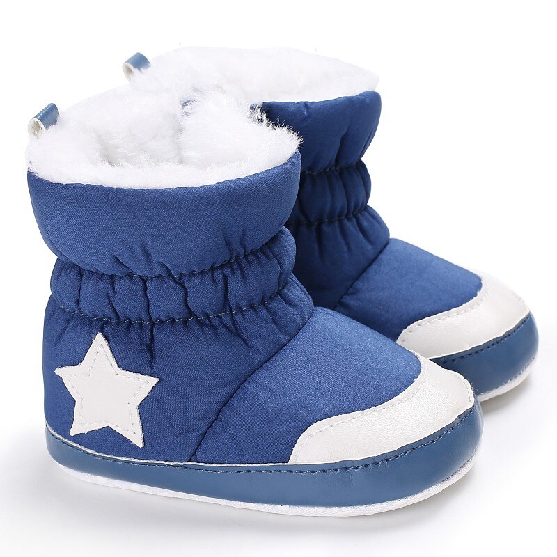 Recién nacido Niño bebé niños niñas botas niños invierno mantener zapatos infantes cinco estrellas patrón Snowfield cuna bebé botas botín