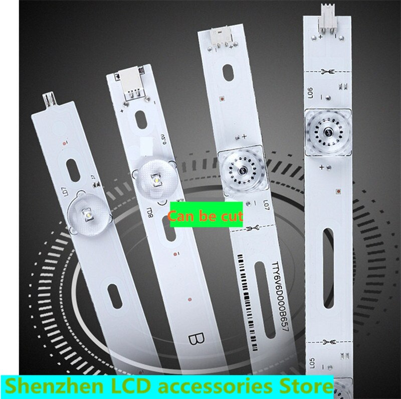 Barre lumineuse LED pour téléviseur LCD, rétro-éclairage universel pour Hisense Changhong TCL Konka skyvalue, 8 pièce/lot 32 pouces-75 pouces, 3v 6v