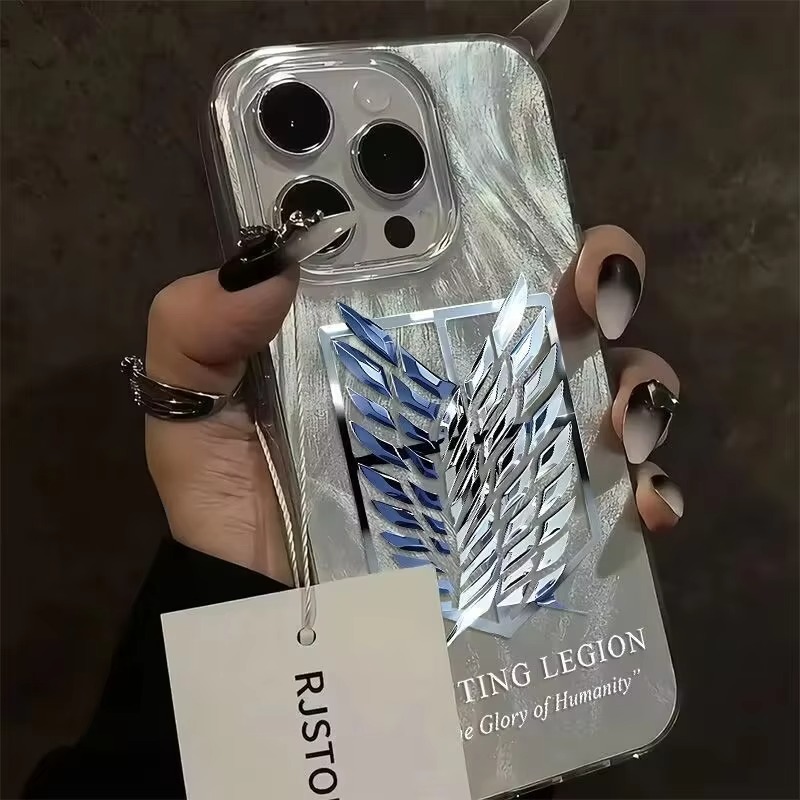 Für iPhone 16 Profi Max Hüllen Anime Attacke an Titan Handyhülle für iPhone 15 14 13 12 11 Profi Max 7 8 Plus SE2 X XS XR Abdeckung