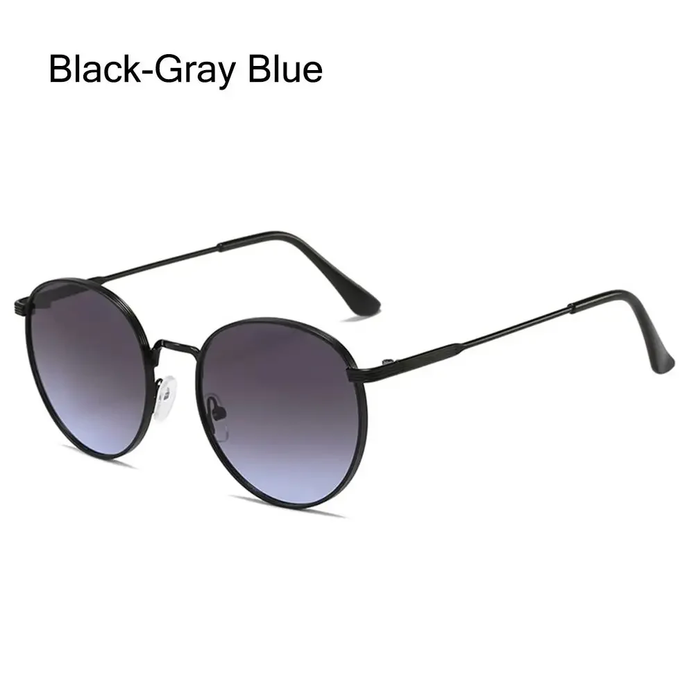 Gafas de sol redondas con protección UV para hombre y mujer, lentes de sol con montura de Metal, Estilo Vintage, accesorios de calle a la para verano: YELLOW