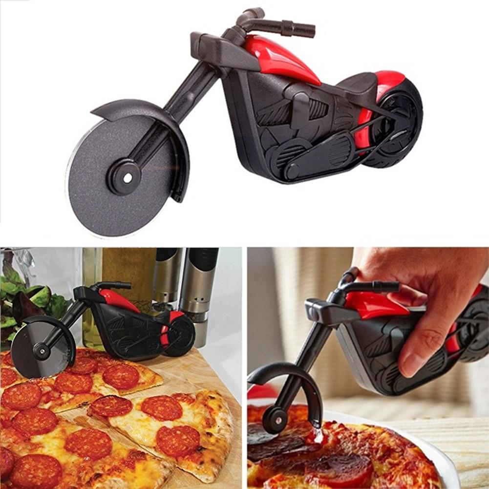 Motorfiets Pizza Cutter Dual Wiel Roller Fiets Messen Chopper Slicer Peeler