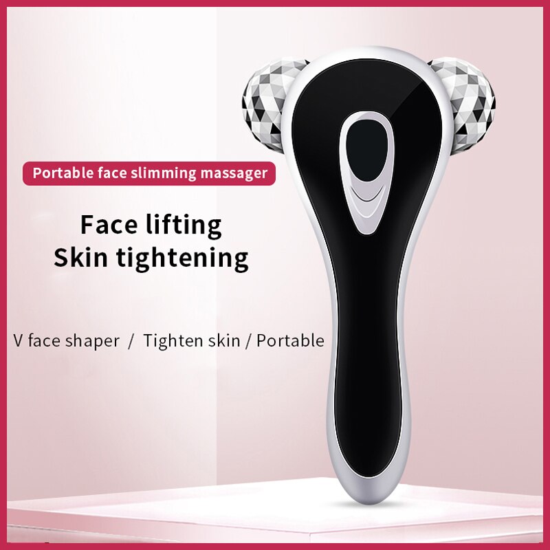 Electric Massage Roller USB Charging Face Lifting Skin Tightening Roller Body Slimming Massager Three Levels Sonic Vibration