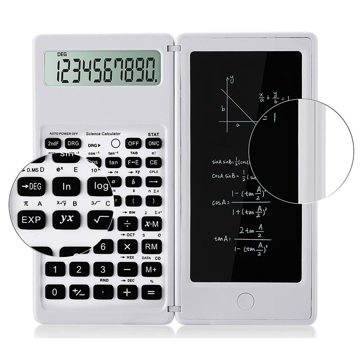 Digital Drawing Pad Large Display 10-Digit Digital with an Erasable Writing Tablet Foldable Desk Scientific Calculators