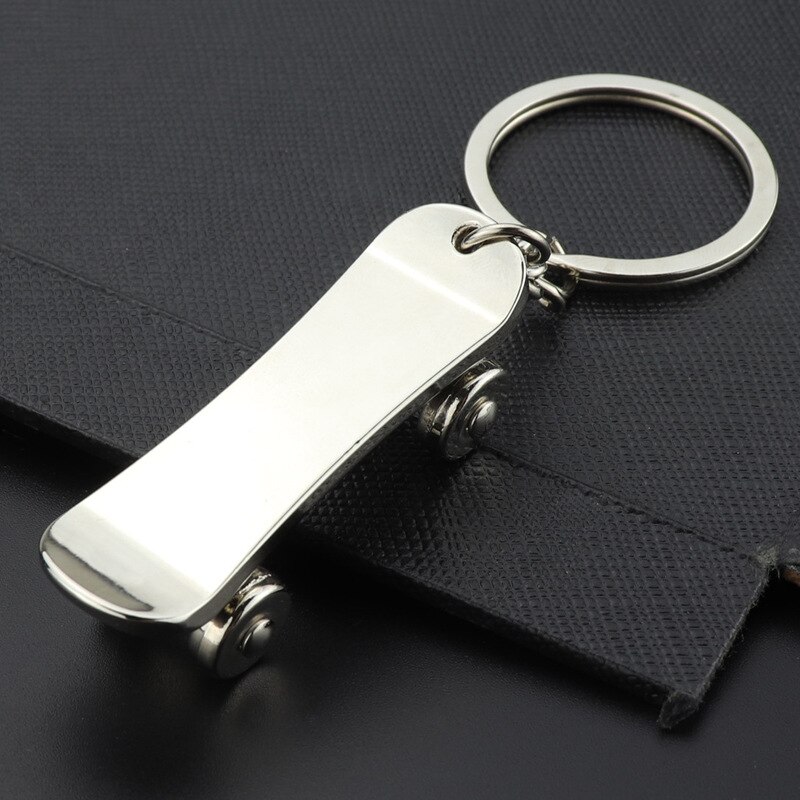 LLavero de Metal para parejas, accesorio para llaves de patines de dibujos animados, patinaje sobre ruedas, de , de , 10 unids/lote: siver