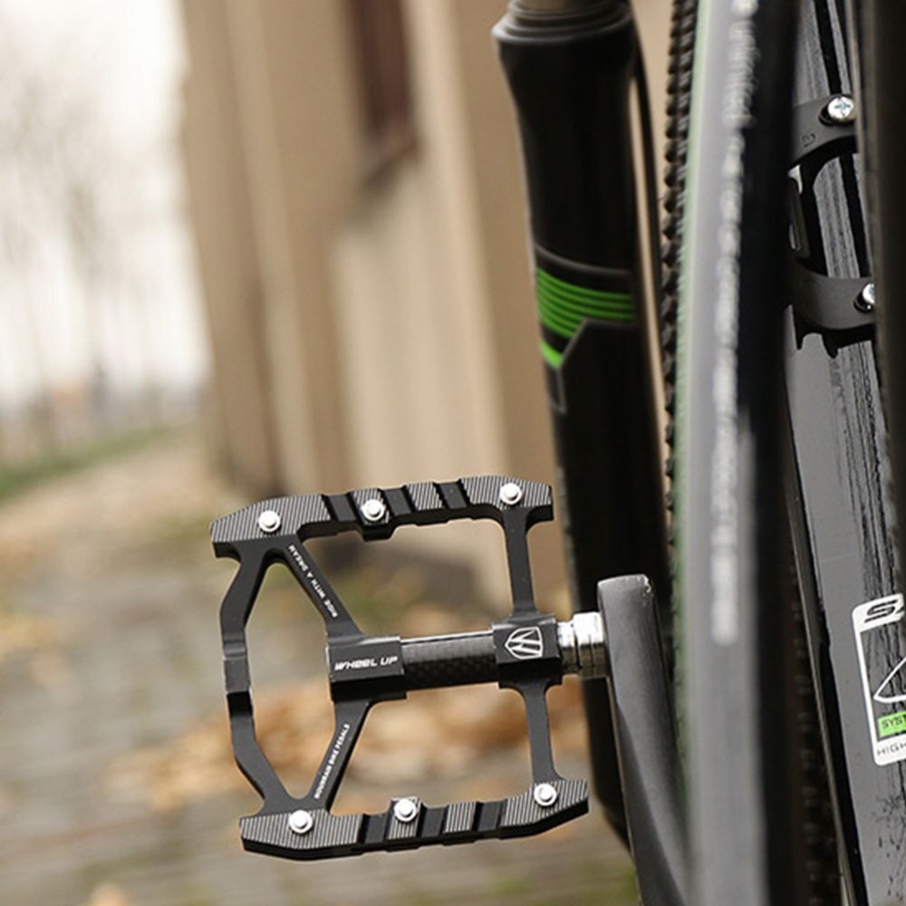 Aluminiumslegering pedaler holdbar pedal skridsikker pedal platform leje cykelpedal til mountainbike cykling (sort fri størrelse)