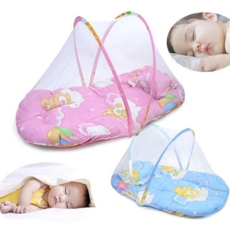 Moustiquaire à pois pour lit d&#39;enfant, Portable pliable, pour bébés, fermeture éclair, tente, coussin de couchage, portable, flambant neuf,