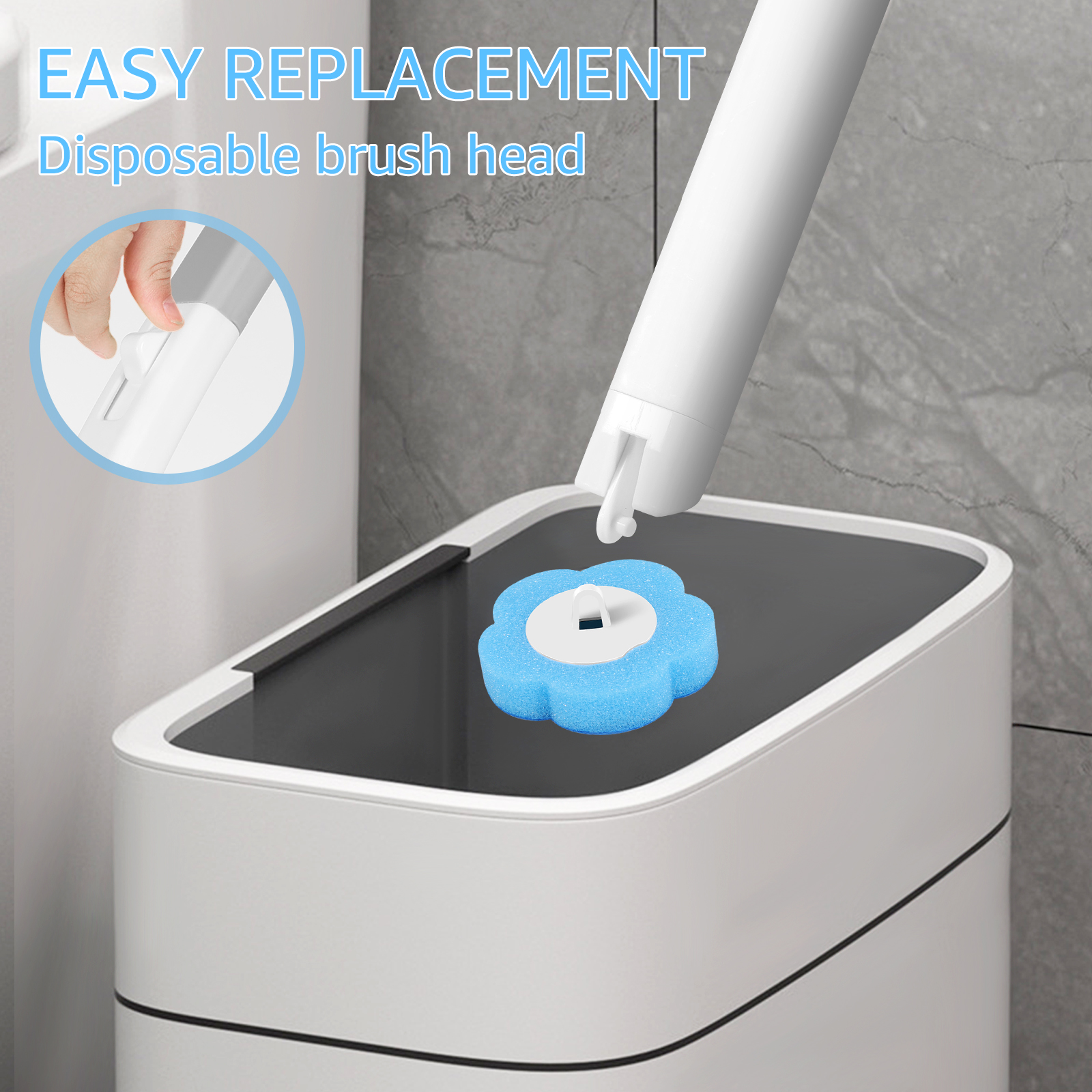 18/24 PCS Disposable Toilet Brush Wall-Mounted Cleaning Tool for Bathroom With Long Handle Replacement Brush Head Wc Accessories