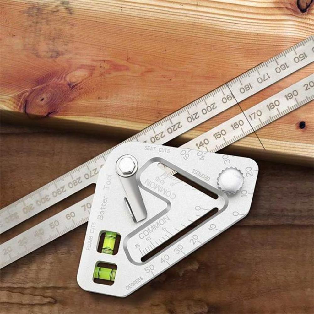 Holzbearbeitung Dreieck Lineal Winkel Multifunktionale Lineal Zimmerei Werkzeug Messwerkzeuge Ebene Instrument Winkelmesser
