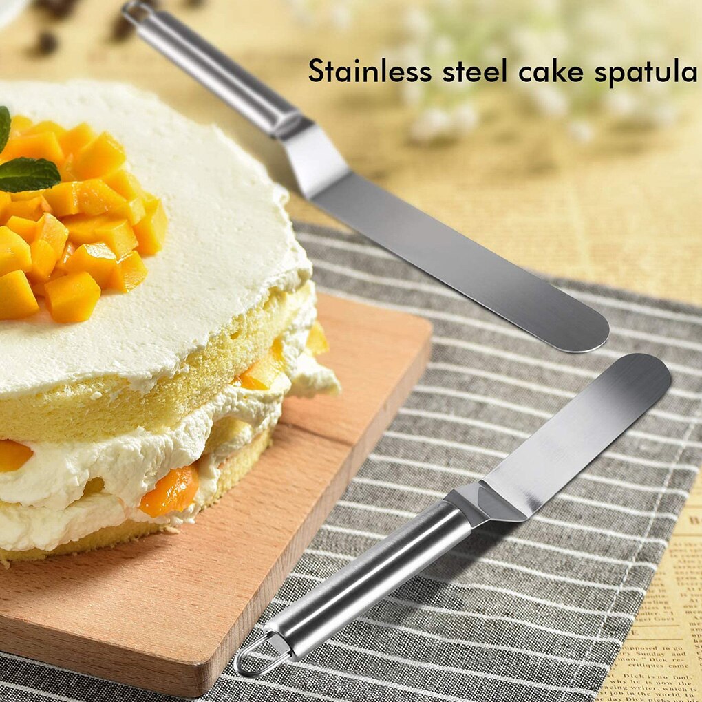 Stainless Steel Cake Spatula Metal Handle with Hole Cake Decorating Spatula Baking Tool 10"