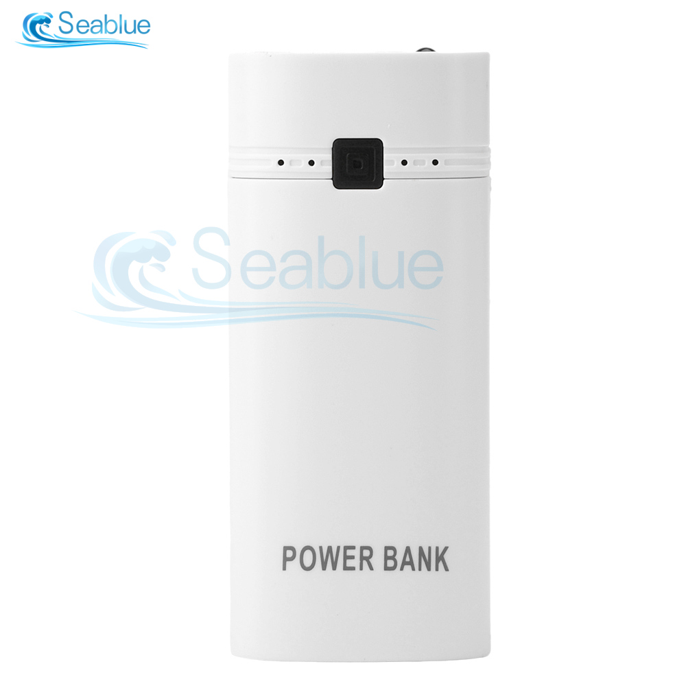 5V 2A 6000mAh 2X 18650 USB Type-C Power Bank Battery Charger Case DIY Box For Phone Electronic Charging Not Including Batteries: Silver