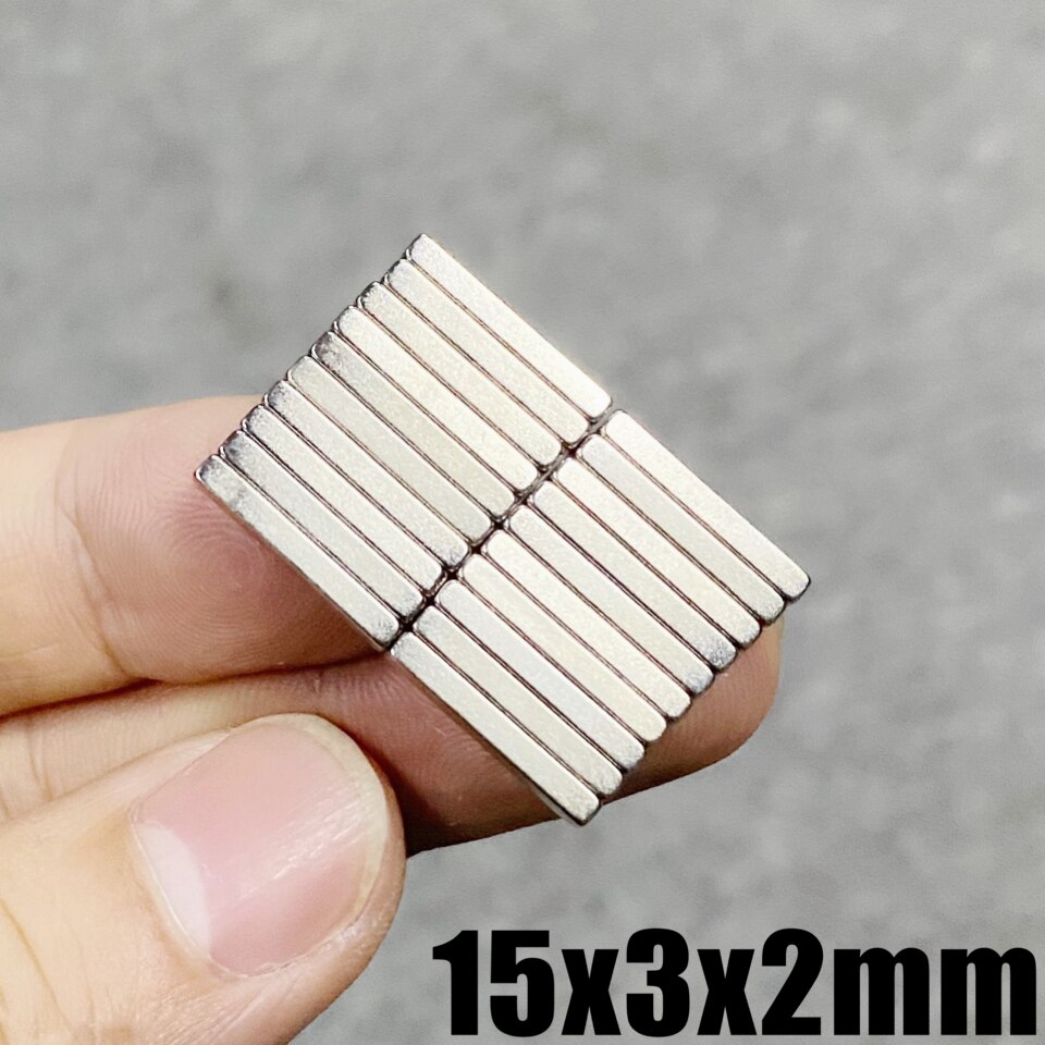 20 ~ 500 Stuks 15X3X2 Neodymium Magneet 15*3*2 N35 Ndfeb Magneten Blok super Krachtige Sterke Permanente Magnetische Imanes Blok