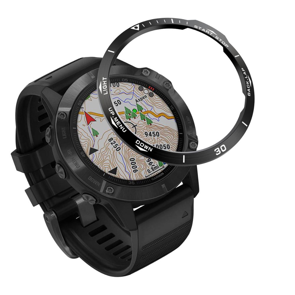For Garmin fenix 6 Case For fenix 6 Pro sport style Bezel Ring Styling Case Adhesive Cover Protection Bezels: black white / For Garmin fenix 6