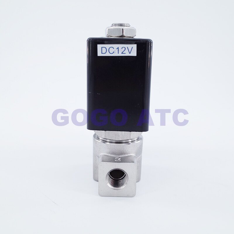 2 way SS304 high temperature steam water pilot piston solenoid valve 1/8 1/4" 110V AC Orifice 2.5/3/4mm normal close FKM