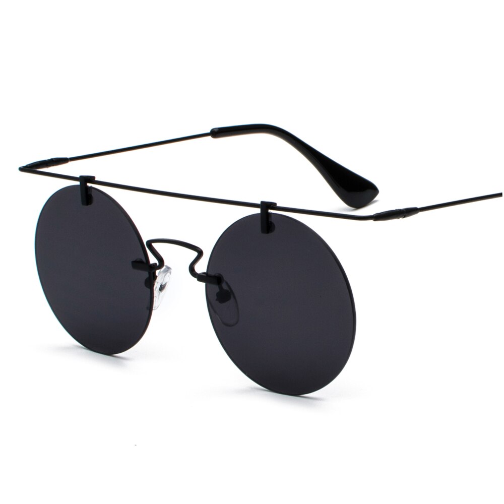 Peekaboo retro runde sonnenbrille männer randlose Gold schwarz gelb frauen rot linse sonnenbrille unisex Jahrgang flache oben metall