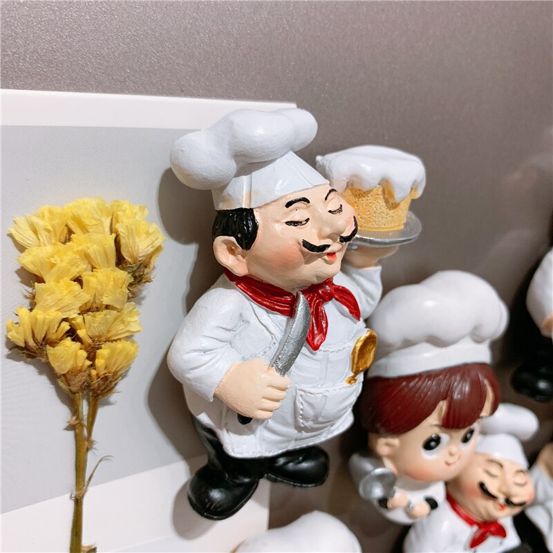 European-style chef chef boy girl bread fruit cartoon cute resin magnetic refrigerator sticker magnet
