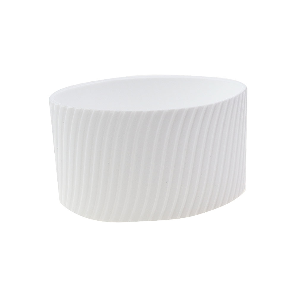 1Pc Siliconen 8Cm Warmte Geïsoleerde Cup Mouw Strepen Anti Slip Wraps Voor Mokken Keramische Glazen Waterfles Thermostabiliteit Geurloos: Light Grey