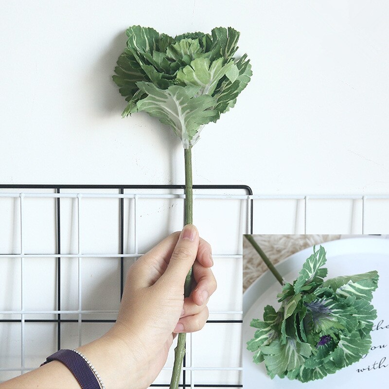 Fleur artificielle d'olive, branche de légumes, plat à chou pour décoration de maison, mur de maintien de fleurs et de plantes, 1 pièce