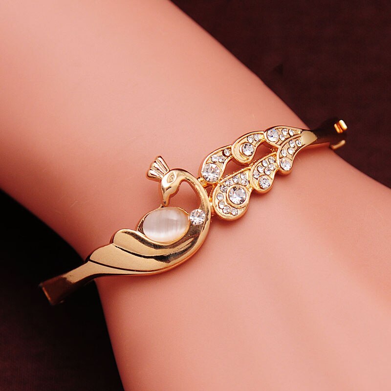 Popular Women/Lady's Rose Gold Color Clear Austrian Crystal Bracelets & Bangles Jewelry