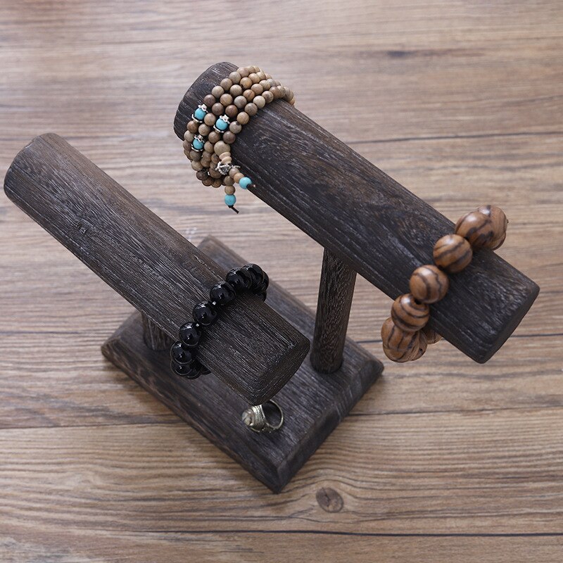 Lightweight Wood Jewelry Display Stand - Necklace Bracelet Holder Organizer for Display
