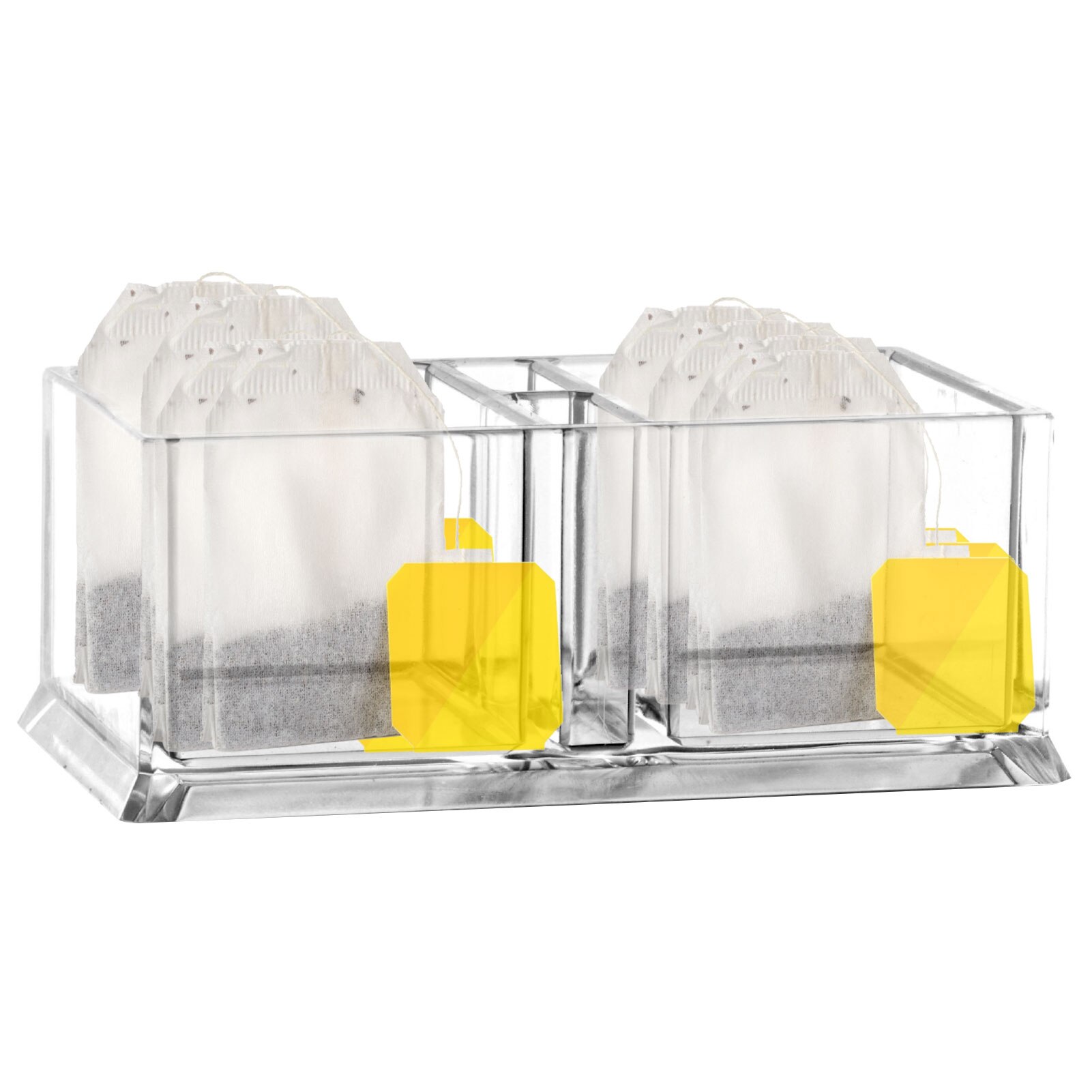 Acrylic Tea Bags Holder Coffee Sugar Clear Organizer Tea Bag Organizer Kitchen Sorting Container With Dustproof Cover