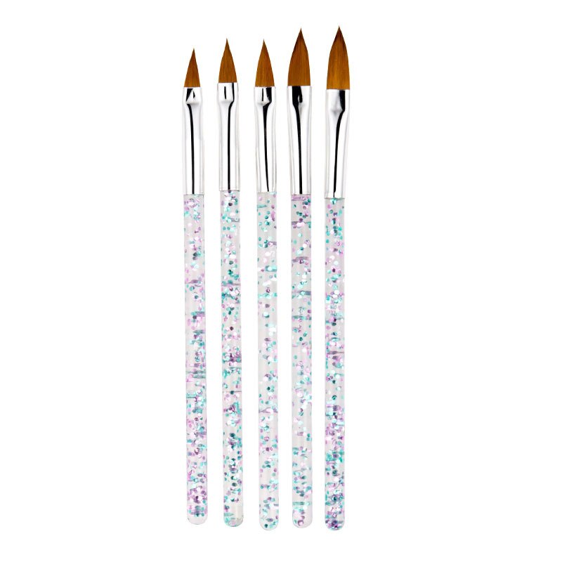 3/5/7 stk uv gel pensel pen negle liner maleri tegne pensler akryl tegne pensel til negle manicure børster sæt: Klar 5 stk