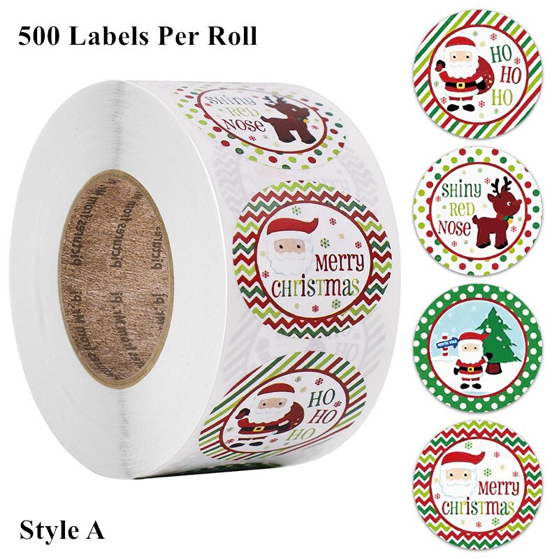 500Pcs Ronde 4 Ontwerpen Vrolijk Kerstfeest Dank U... – Grandado