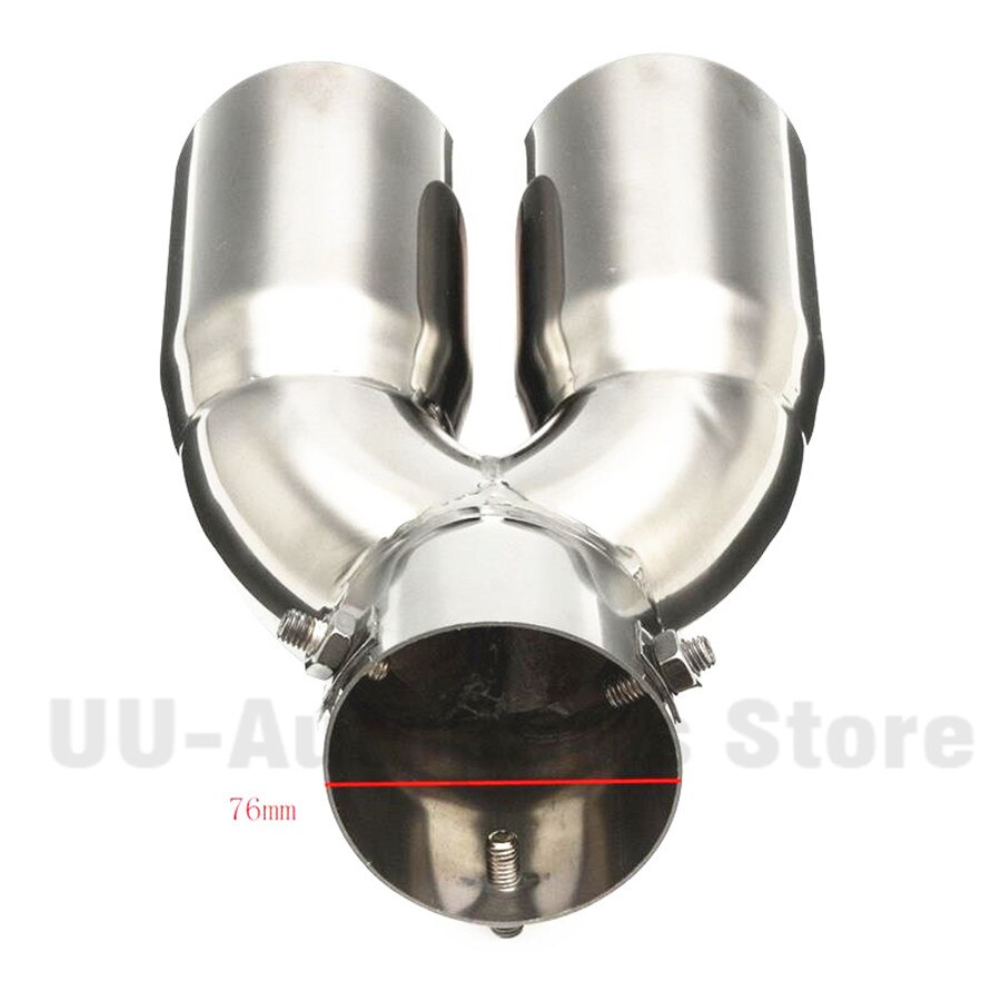 76mm 3" Dual Chrome Car Exhaust Pipe Muffler Tip Tail Stainless Universal Gain More Horsepower Noticeable Tone