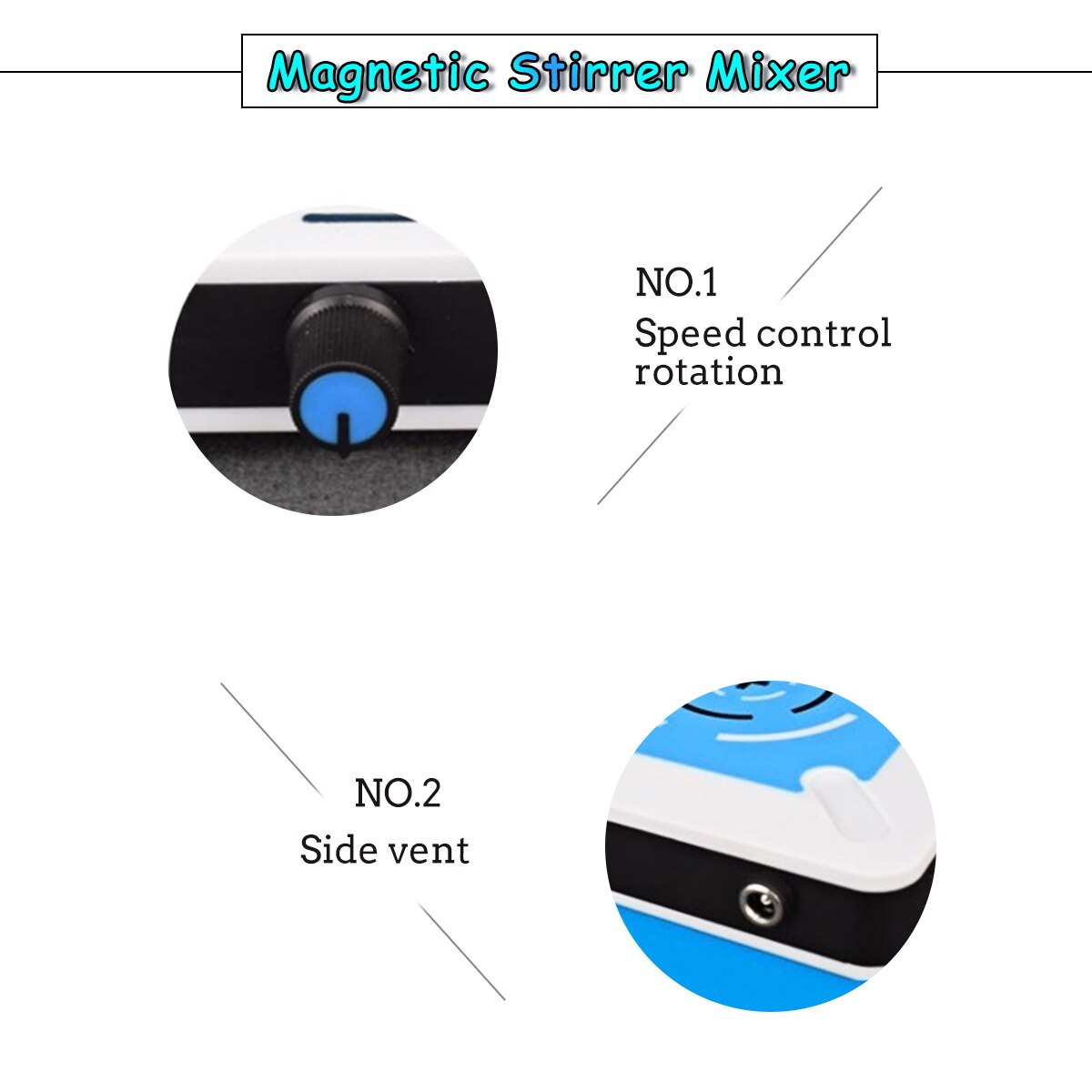 Magnetic Stirrer Magnetic Mixer with Stir Bar 0-2200r/min Max Stirring Capacity: 1000ML 1L with Adapter US Plug