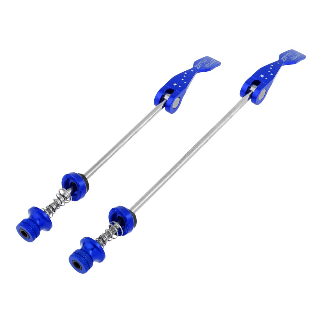 2 cierres rápidos de titanio para bicicleta (2 unidades) para ruedas de ciclismo.: Azul