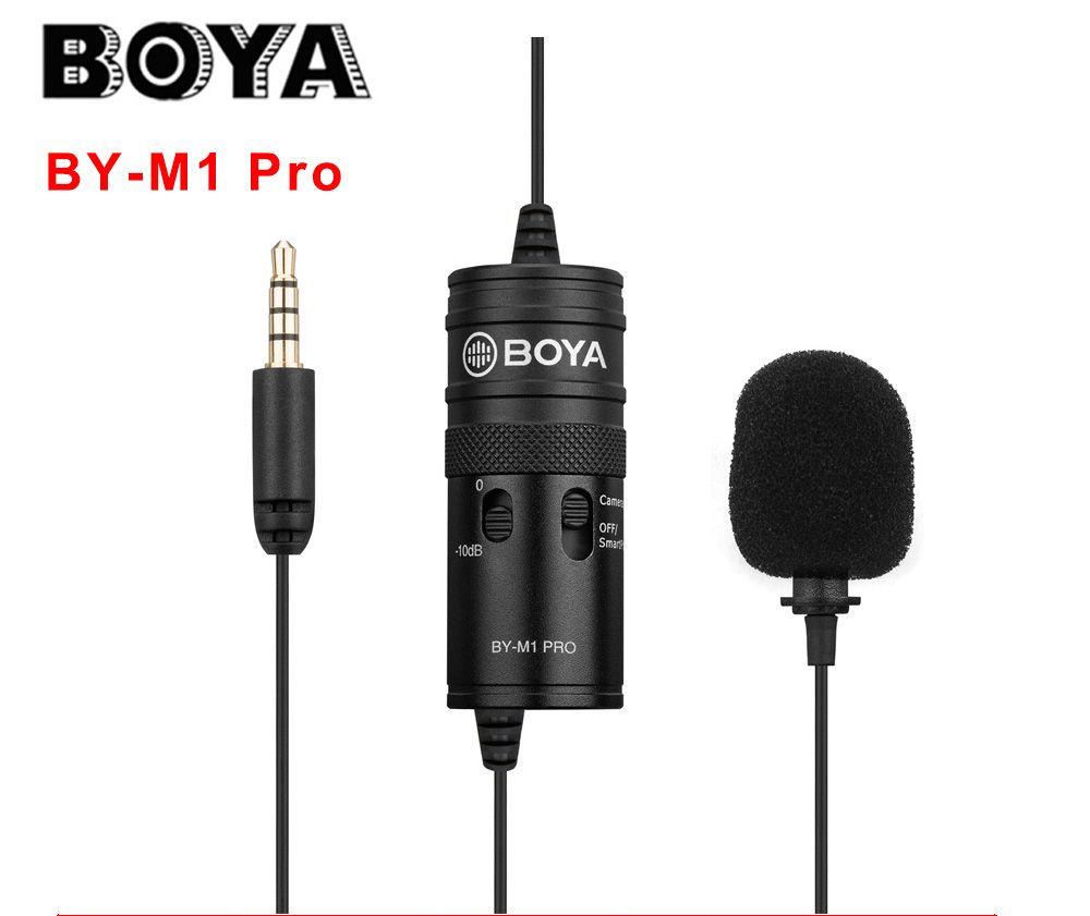 BOYA micro cravate BY-M1 Pro clipsable micro à condensateur filaire 3.5mm Studio micro pour Smartphone Mac Vlog DSLR caméscope Audio 5.0