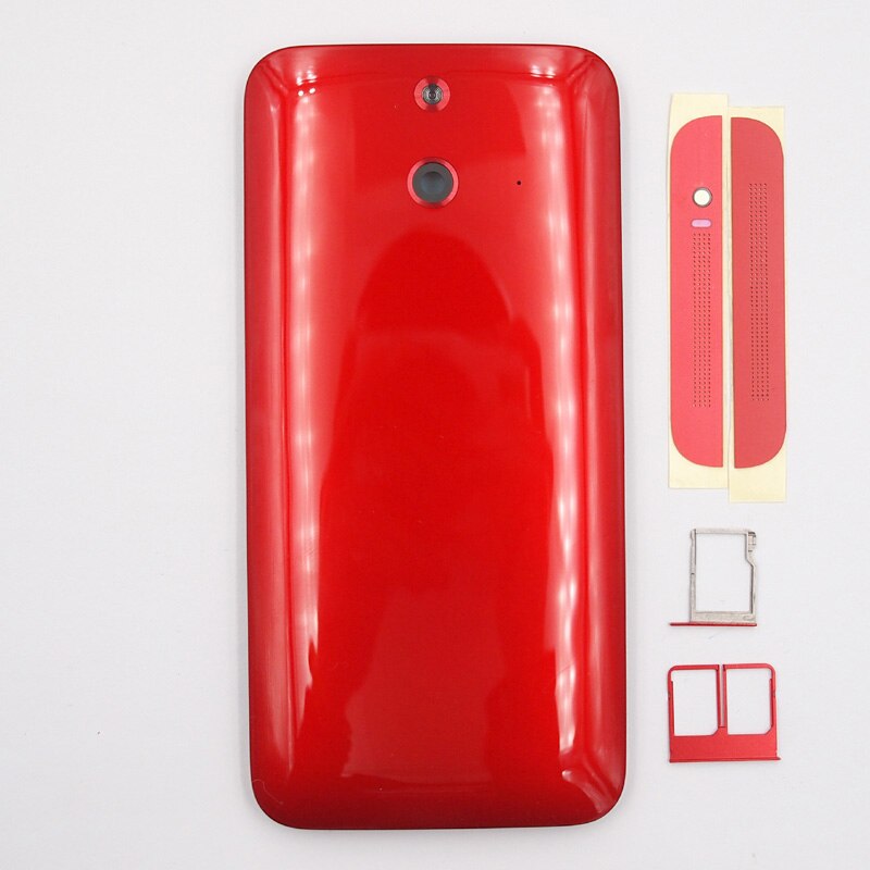 BaanSam nueva tapa trasera de la batería funda para HTC One E8 con botón de encendido + hoja inferior superior + bandeja de tarjeta SIM Dual