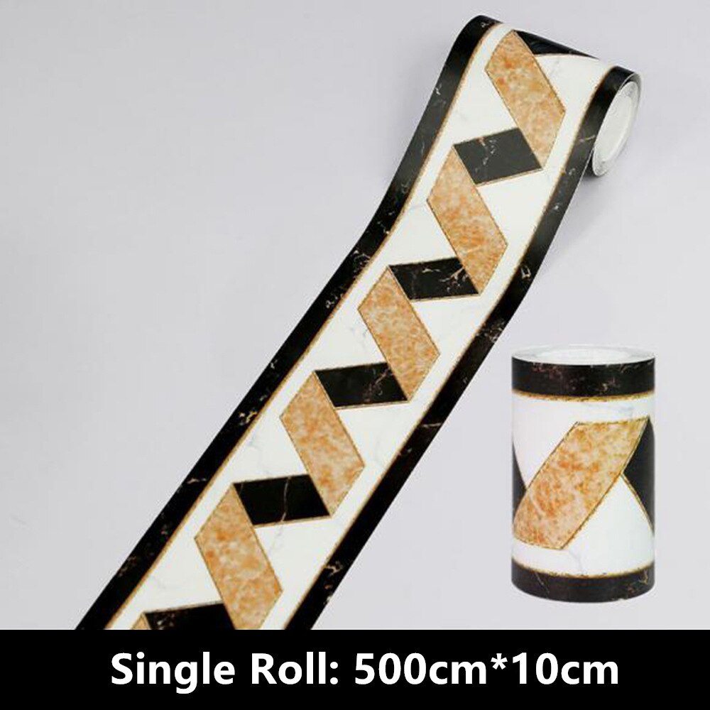 1 rolle PVC Wasserdichte Fliesen Aufkleber Linie Band Bad Küche Self-adhesive Taille Ecke Tapete: Style 2