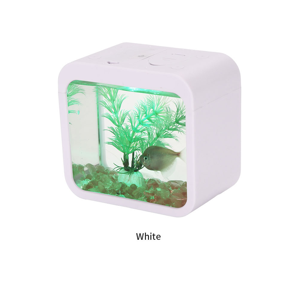 Mini Betta Fish Tank Small Ecological Landscape Aquarium Detachable Seaweed Reptile Jellyfish Goldfish Shrimp Insects Habitat: Yellow