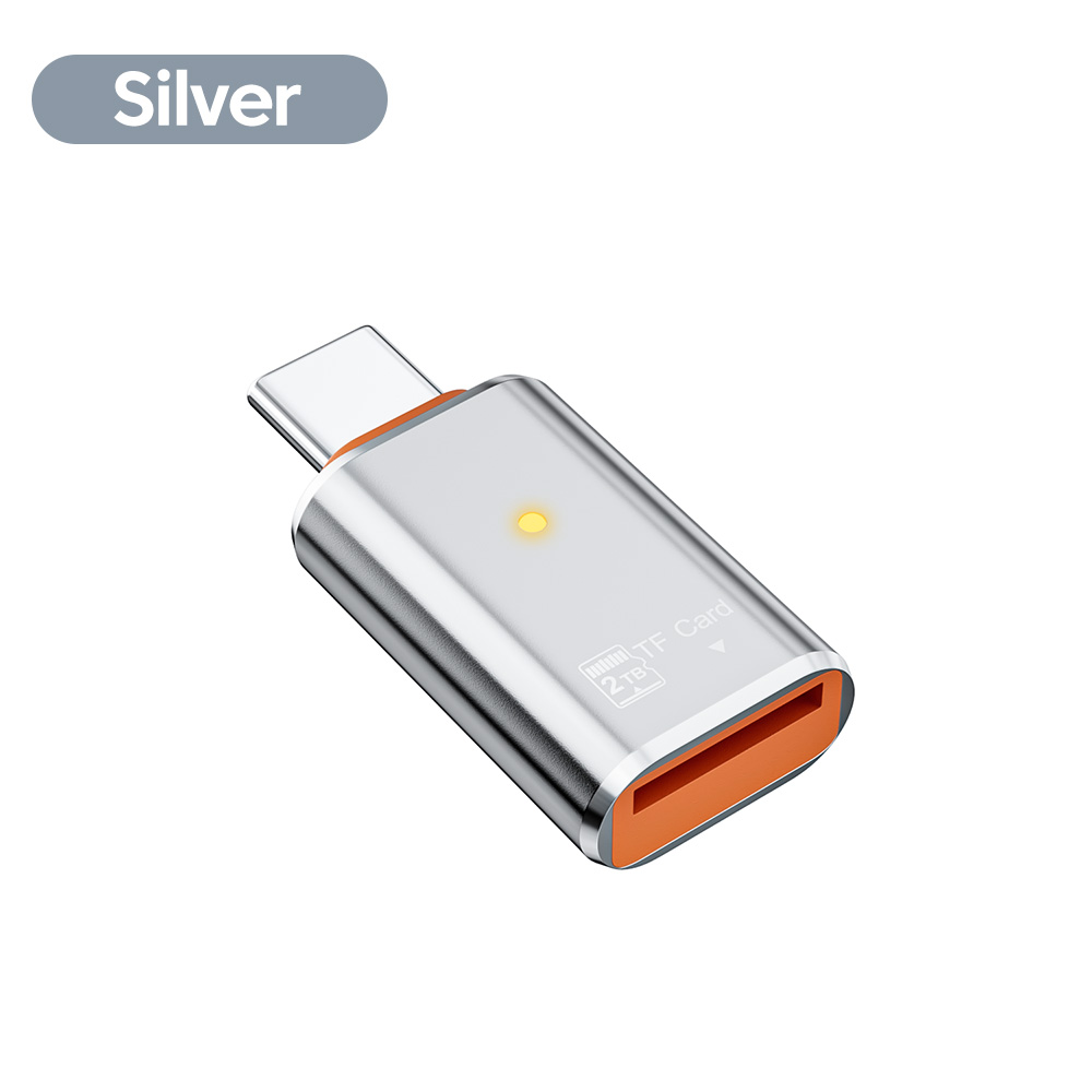 Adapter czytnika kart typu C Czytnik kart Micro SD TF Adapter kart pamięci USB-C Transmisja danych do 2 TB dla iPhone 15 16 Pro PC: green