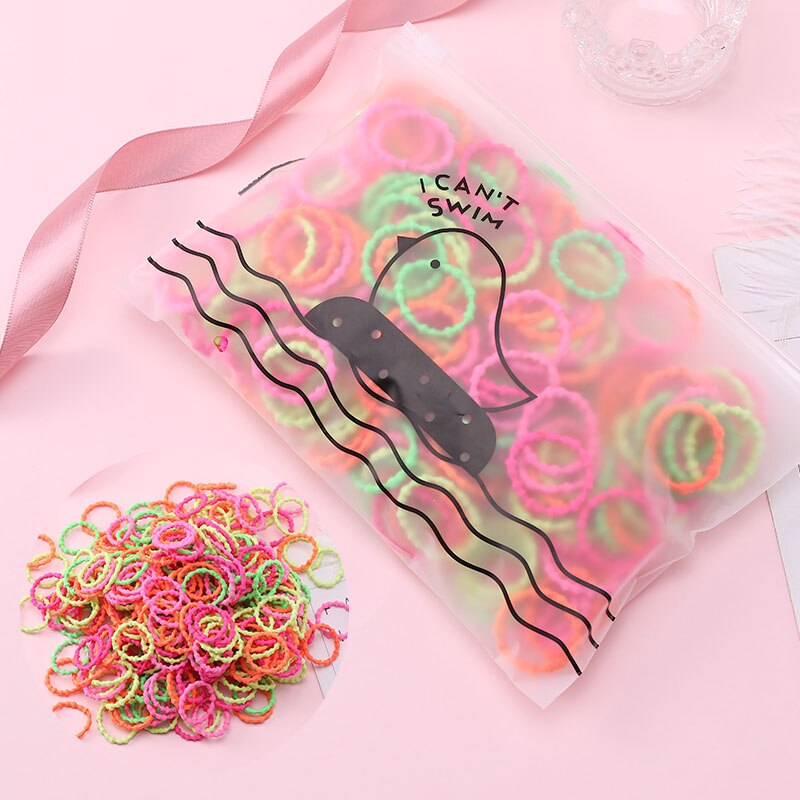 50 teile/satz Tasche Verpackung Mädchen Nette Bunte Grundlegende Elastische Haar Bands Pferdeschwanz Halfter Gummiband Stirnband Haar Zubehör: 1