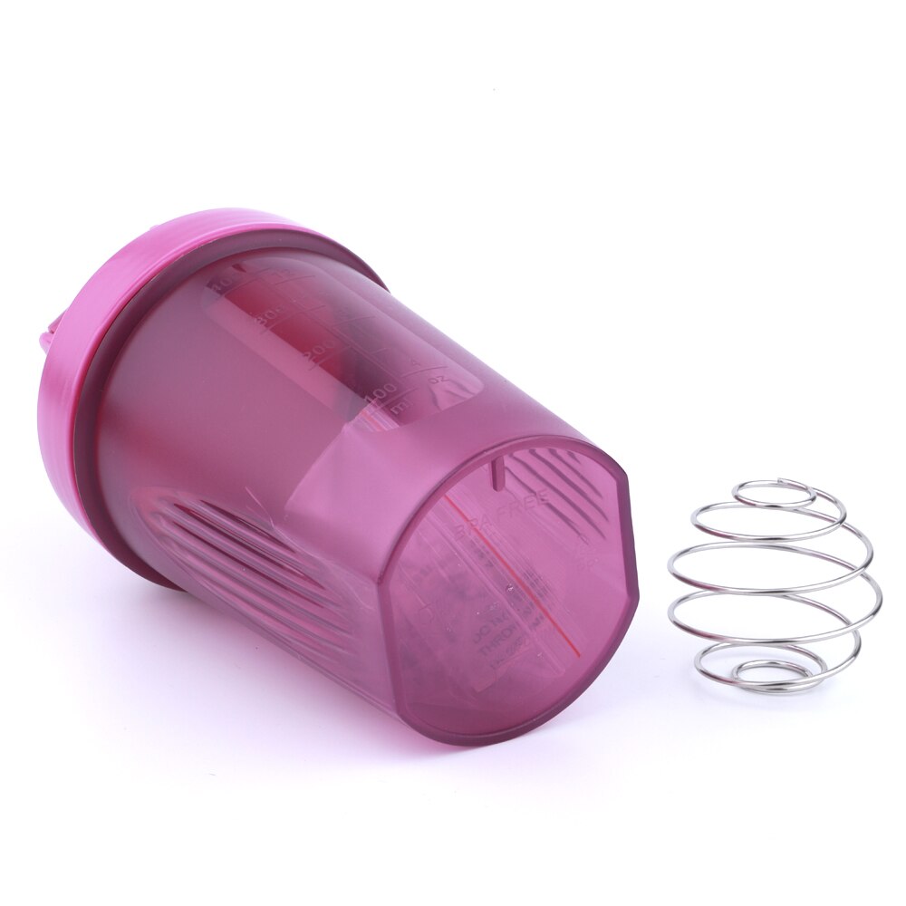 400ML Shaker Bottle Colorful Cute Protein Powder Shaker Cup Protable Plastic Drink Bottle With Mixing Ball and Spring
