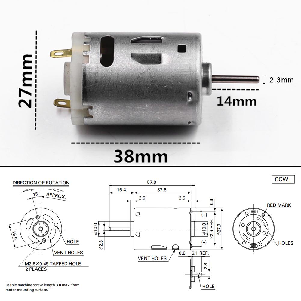 1pc mini 280 dc motorer höghastighetståg stark magnetisk leksaksbil gör-det-själv-motorer  dc 3-12v 5000-15000 rpm elektriska verktygsmaskiner
