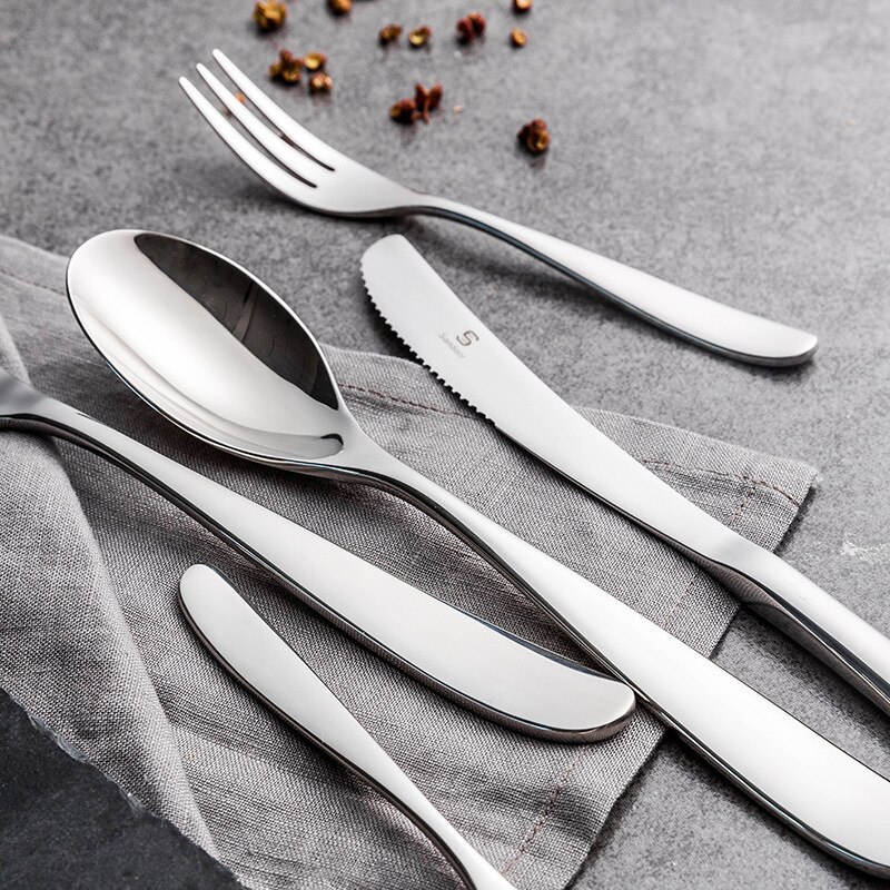 vestlig luksus restaurant bestikk Gud speil plishing 5 stykker kniv gaffel spiseskje teskje 1810 rustfritt stål servise