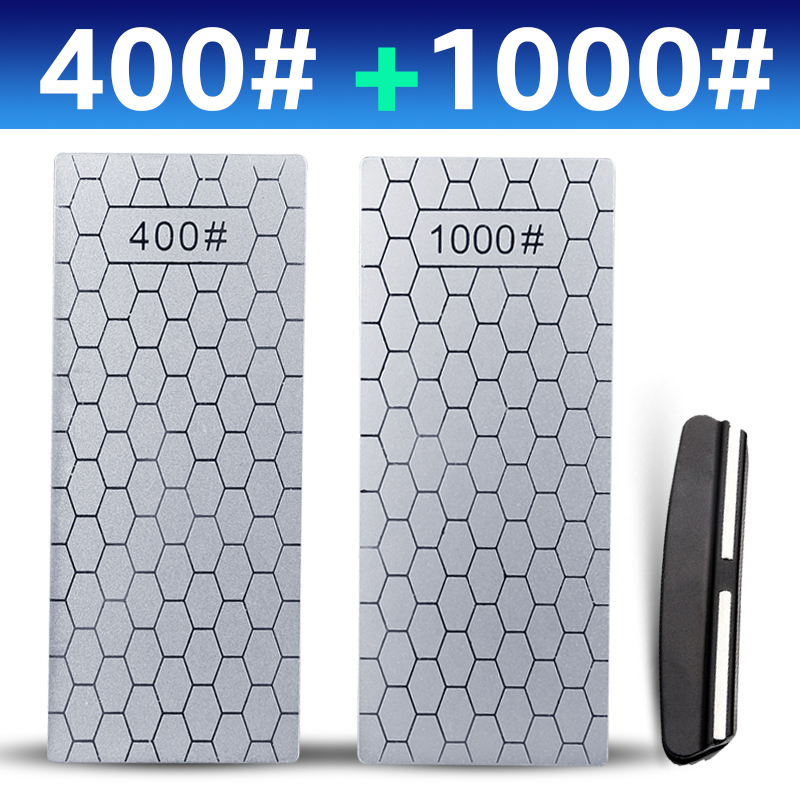 Diamond Knives Sharpening Stone 400# 1000# 600# Grindstone Knife Sharpener Ultra-thin Honeycomb Surface Whetstone Set: 400 1000 A