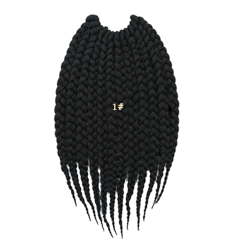 Feibin box hæklede fletninger hair extensions syntetisk fletning hair extension: #1 / 18 inches
