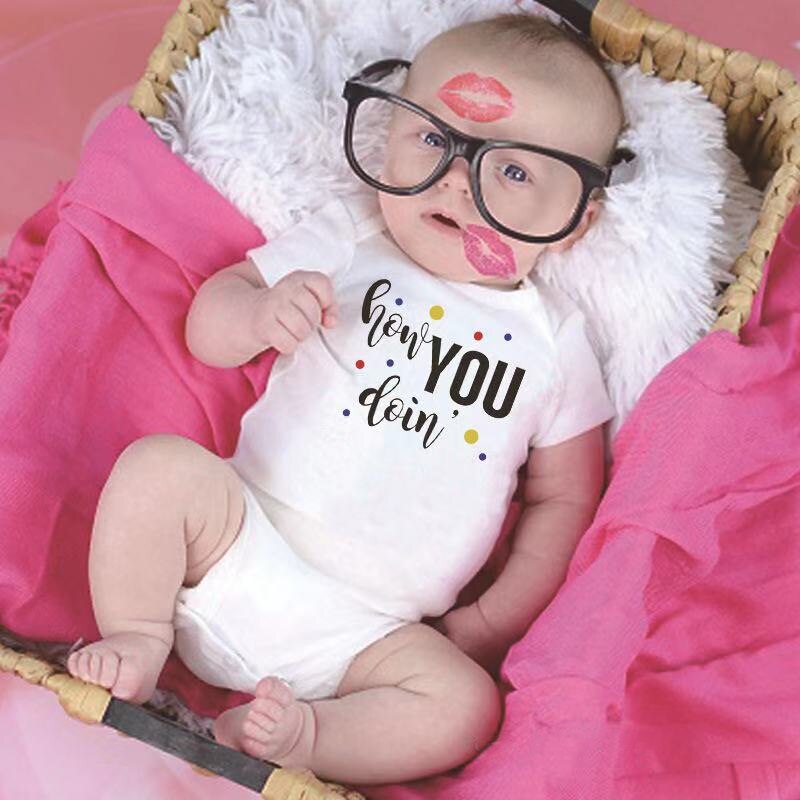 Summer Baby Boys Girls Bodysuits 0-24Months Kids Jumpsuits Summer Children Boys Girls Clothes How You Doin Letters Print Onesie