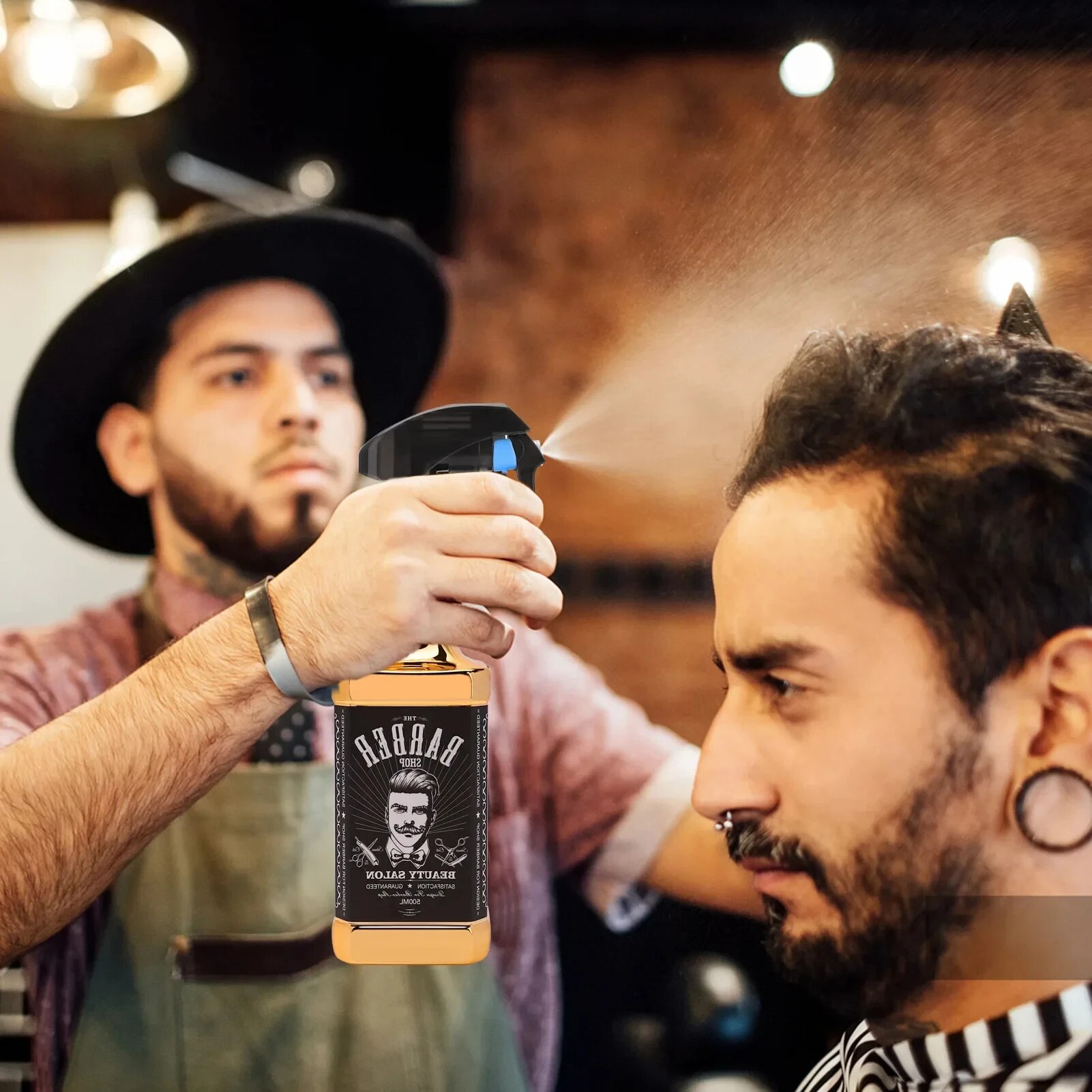 Botella de Spray de corte de pelo para peluquería, atomizador continuo vacío, rociador de agua para salón de belleza, accesorios de peluquería, herramientas de peluquero, 500ML