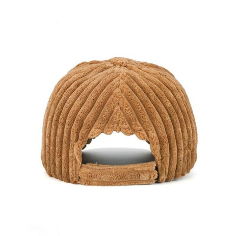 Warm Corduroy Winter Baseball Cap Outdoor Sport Blank Dikker Snapback Hoed Casual Plain Streep Trucker Hoed Bone