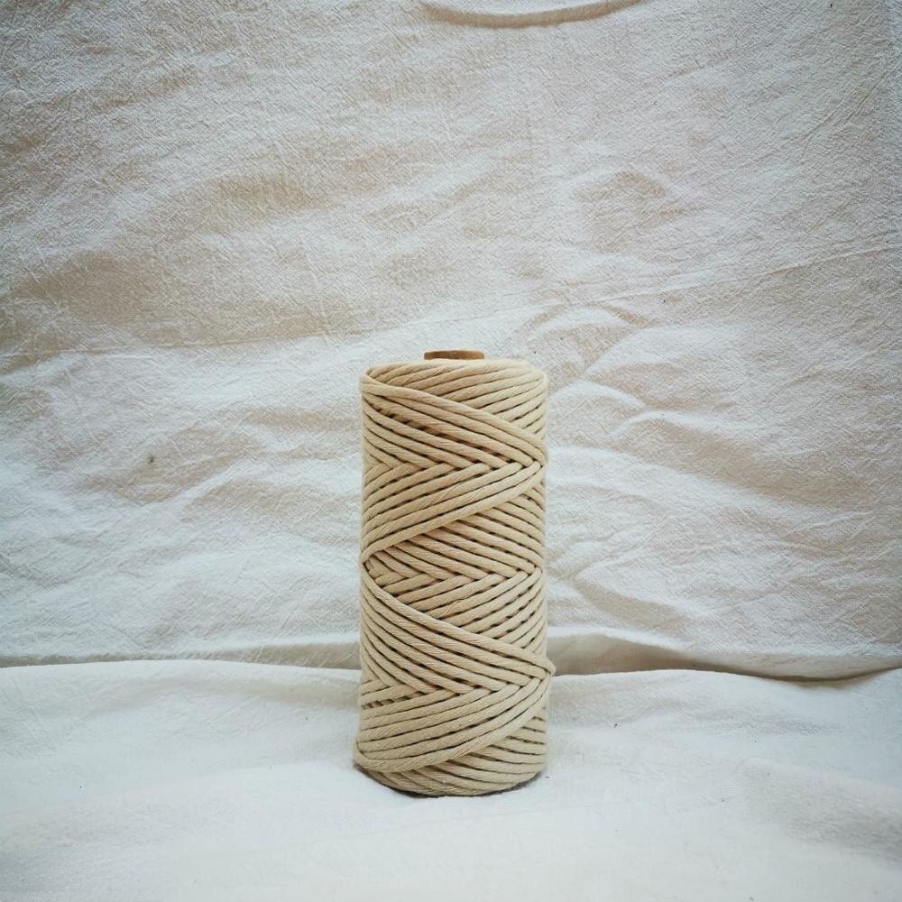 Ropemate Premium Zachte Katoenen Koord 3Mm 100M - 1 Enkele Streng Gekleurde Elastische 3Mm Touw: Wheat