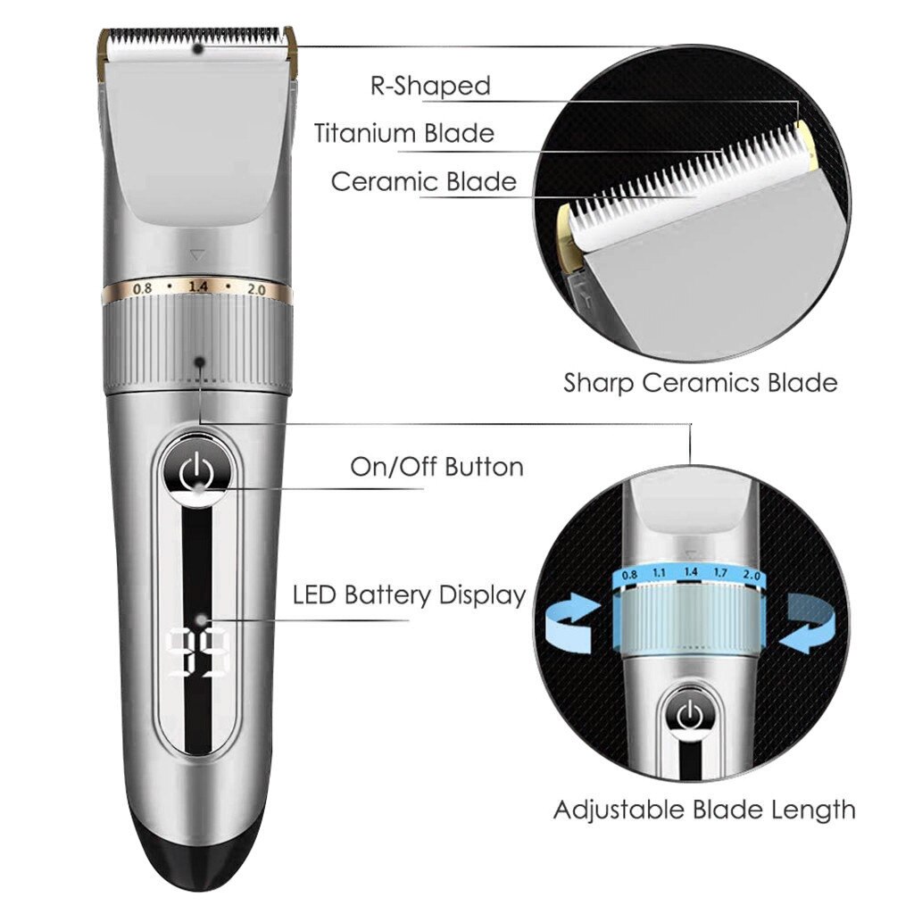 Metal Hair trimmer hair clipper electric hair clipper Electric Cordless Hair Grooming Home Haircut