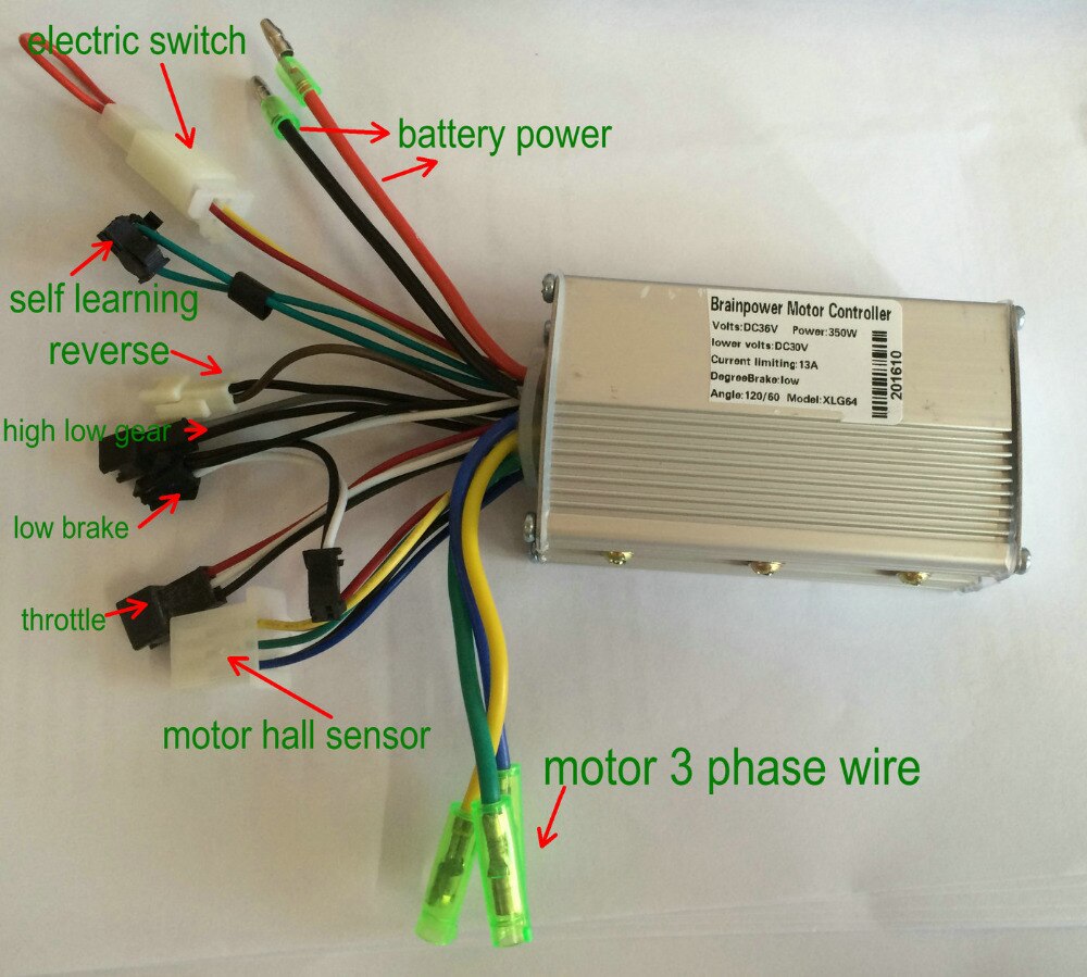 24v36v48v 250w350w intelligent BLDC motor speed controller EBS brake no need brake lever for electric scooter mobility ebike