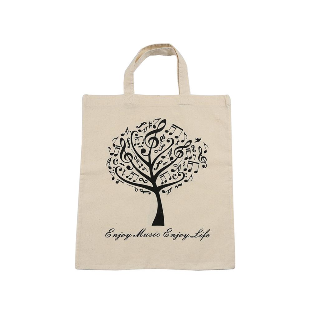 Portable Cotton And Linen Music Note Musical Elements Tote Shopping Bag Keyboard Pattern Musical Instruments Handbag Music Bag: 04