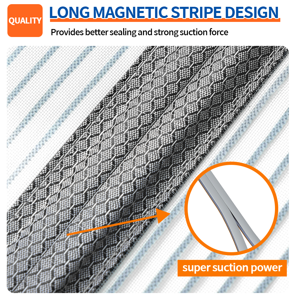 Cortina de listra magnética longa anti-mosquito porta cortinas abertura lateral isolamento porte verão decoração interior design sem perfuração
